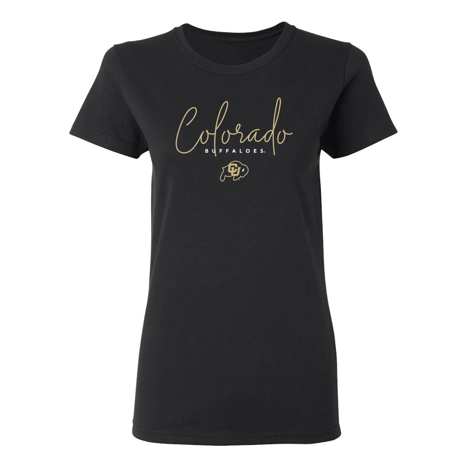 Colorado Thin Script Womens T-Shirt - Black 4XL