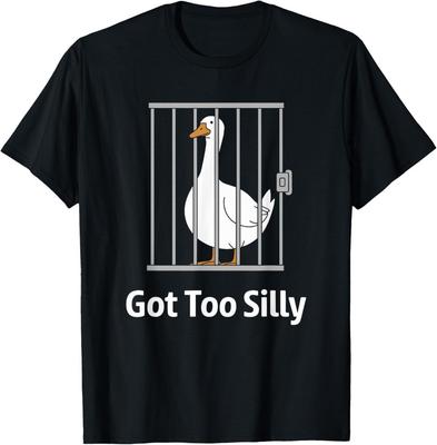 Dzīvnieku mīļotāju T-krekls ar "Got Too Silly Funny Goose Pun" humora kreklu