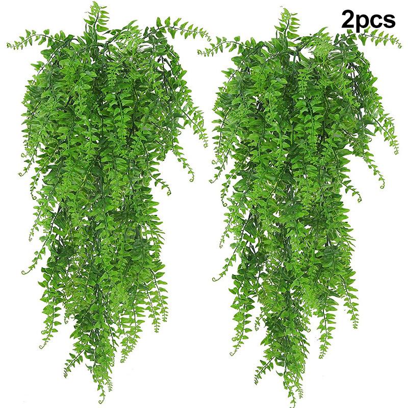 90Cm Persian Fern Leaves Vines Home Room Decor Hanging Artificial Plant Plastic Leaf Grass Wedding Party Wall Balcony Decoration