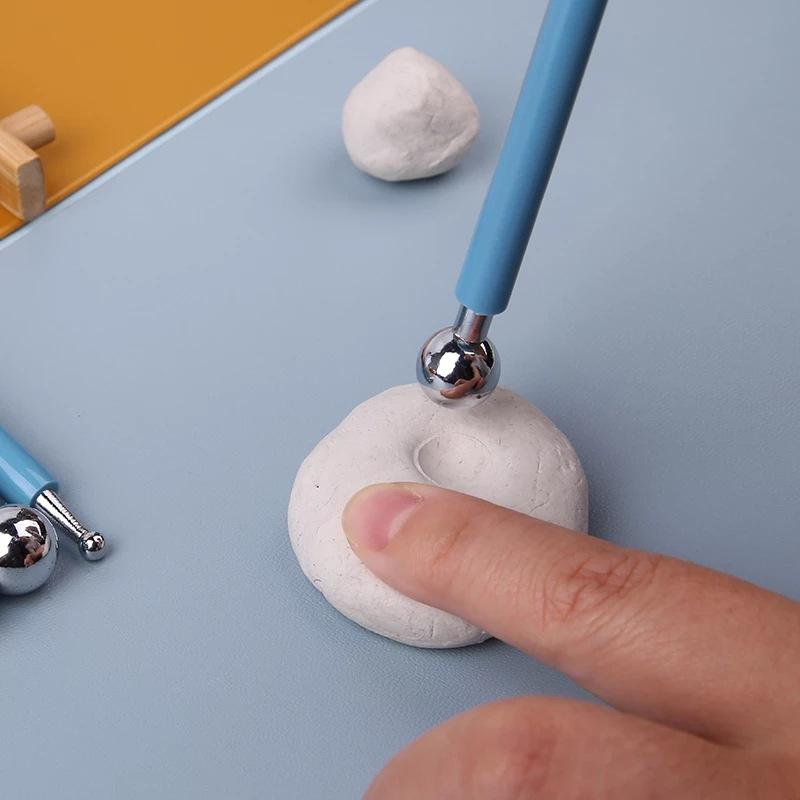 For Embossing Pattern 4 Pcs Point Drill Creasing Pen With DIY Ball Styluses Tools Spiral Double Head Clay Sculpting Tools