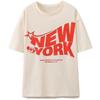 2024 Summer New Arrival American Retro Loose Pure Cotton New York Printed T-shirt Ins Female 0085364