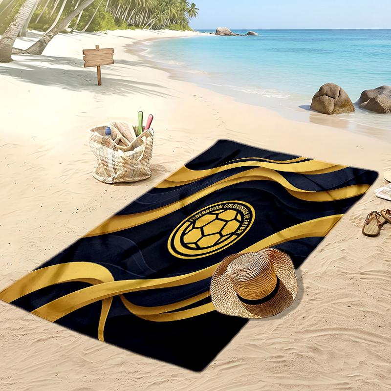 Asciugamano da Spiaggia Stampa Calcio Colombia Asciugatura Rapida Super Assorbente Morbido Asciugamano da Bagno per Nuoto Spiaggia Viaggio Souvenir Regalo