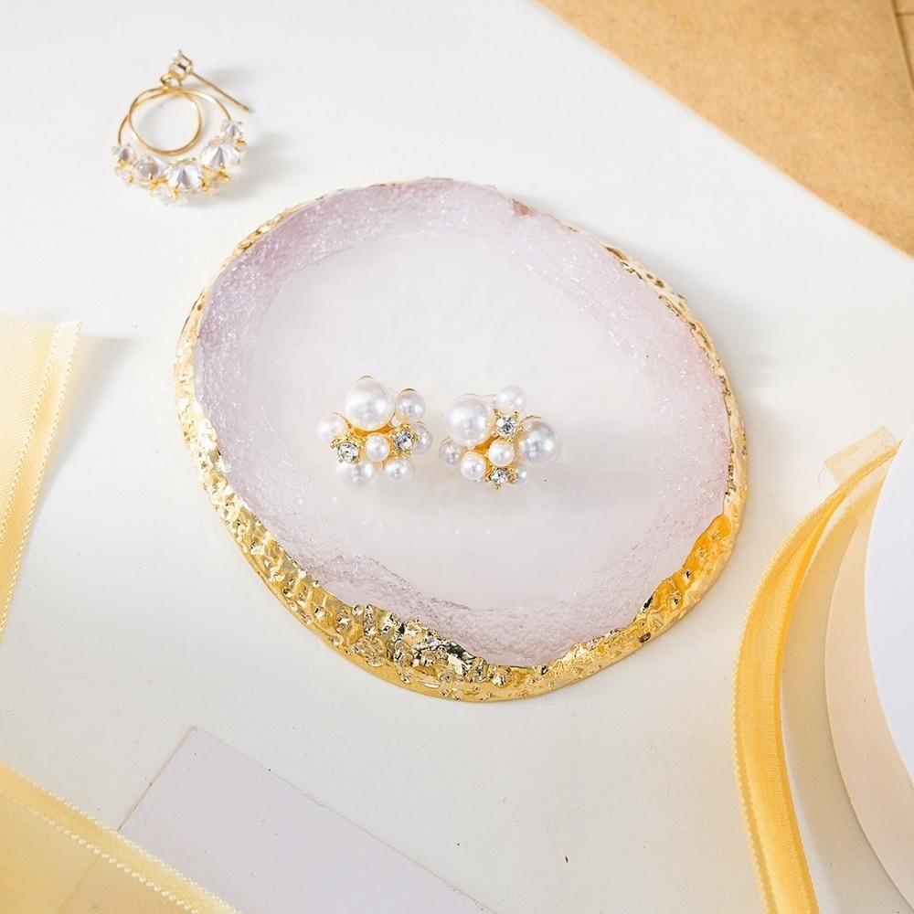 Resin Jewelry Tray for Women Creative Agate Pattern Earrings Holder Dish Exquisite Unique Decorative Ring Tray Perfect Gifts