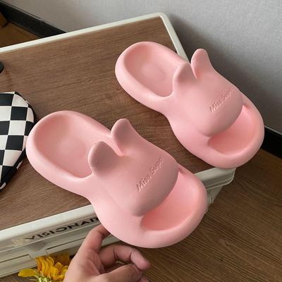Women's Cloud-Like EVA Rabbit Slippers for Summer – Cute Outdoor One-Strap Beach Holiday Footwear.
