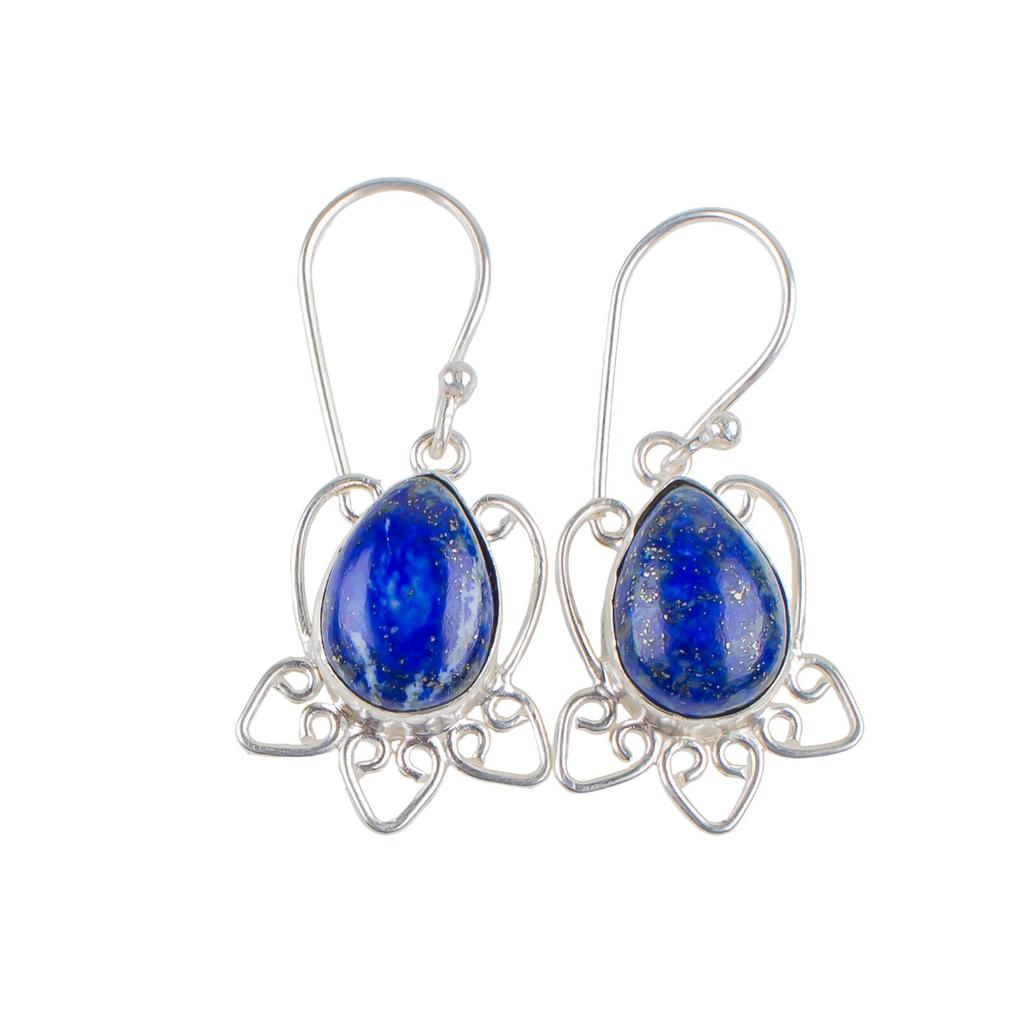 Lapis Lazuli Gemstone 925 Sterling Silver Fashionable Jewelry Earrings For Girls EE-40-31