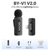 Microfono lavalier wireless BOYA BY-V3 con clip, microfono ricaricabile con cancellazione del rumore per iPhone, Android, fotocamera, live streaming, vlogging