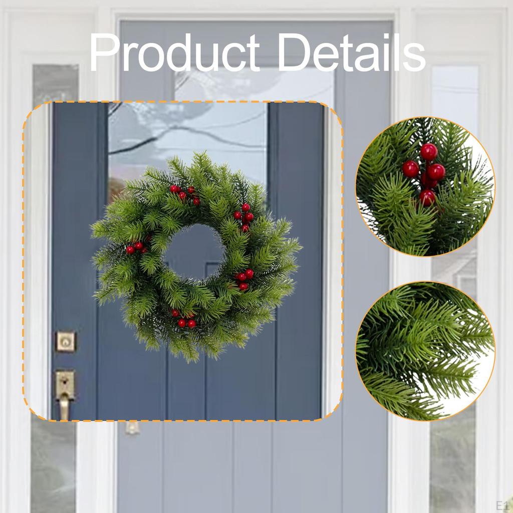 Christmas Wreath Artificial Hanging Decor Scene Layout for Front Door Xmas Winter