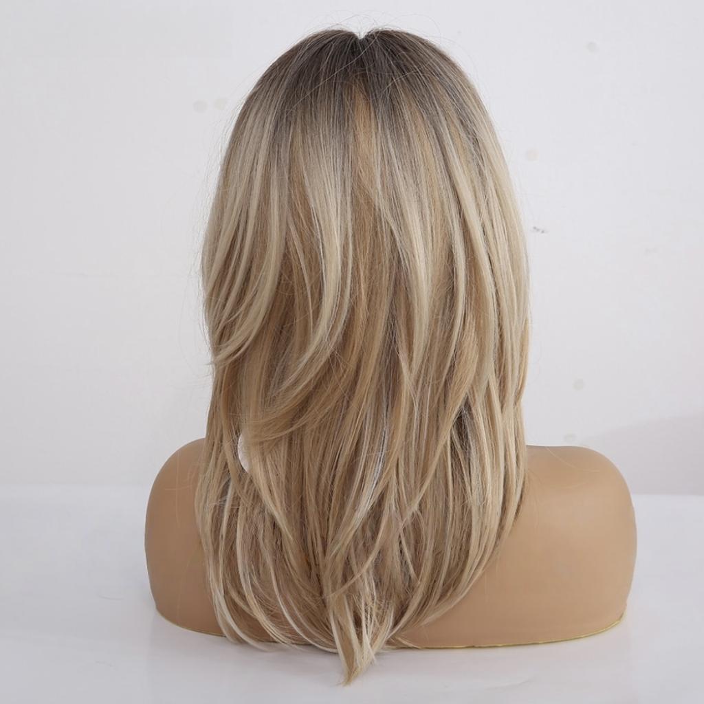 Cross-border Hot-selling Gradient Golden Eight-character Bangs High Temperature Wire Rose Net Headgear Machine Made Wig