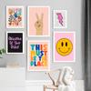 Color Abstract Flower Lips Smile Quote Boho Wall Art Picture Canvas Painting Nordic Poster Print Nursery Mural Living Room Decor