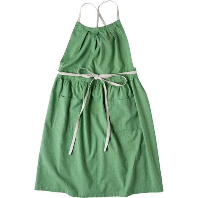 

Cotton Linen Gathered Regular [Techno Prime] Apron, Femme, Green, зелёный