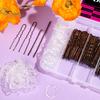 Hair Pins Kit Buns Brown U Shape Pins Hair Ties Set Easy Storage Metal Clips Hairpin Storage Box Weddings Parties Daily Wear