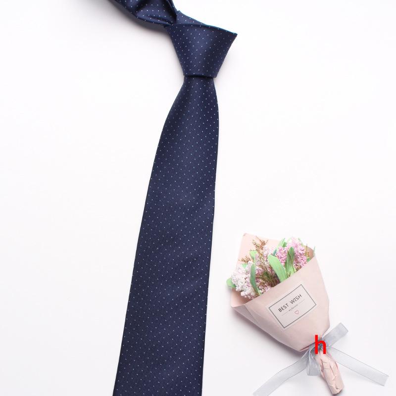 Navy Blue Series Oblique Striped Tie Men'S Business Flower 8Cm Polyester Silk Tie