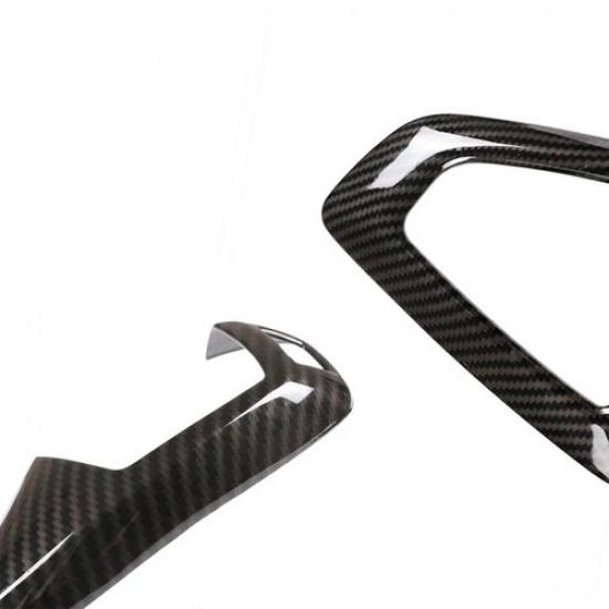 2x For BMW F30 F32 X3 X4 Gear Shift Knob Panel Carbon Fiber Style Cover Kit US