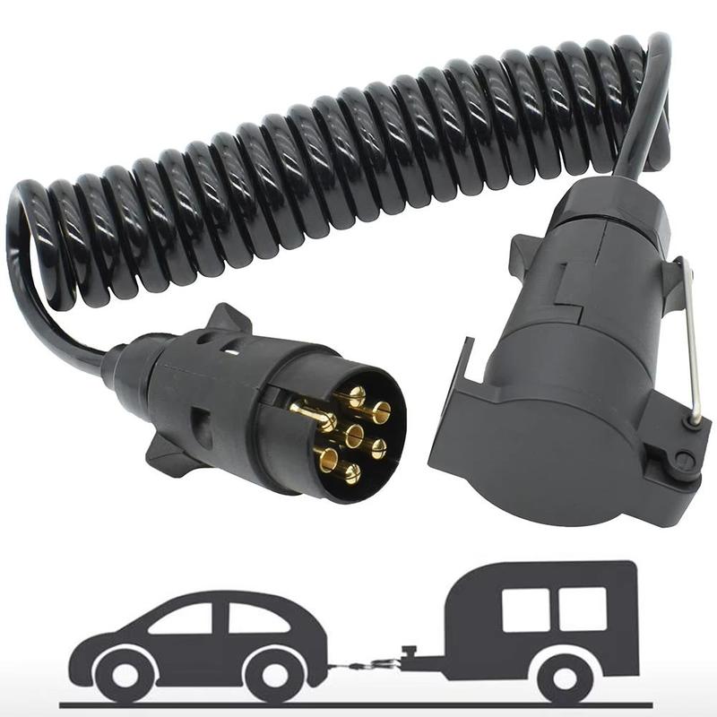 7Pin Trailer Trailer Trailer Spring Wire Plug Line Catapult Line Trailer PU Line Extension Power Extension Accessorie I3B5