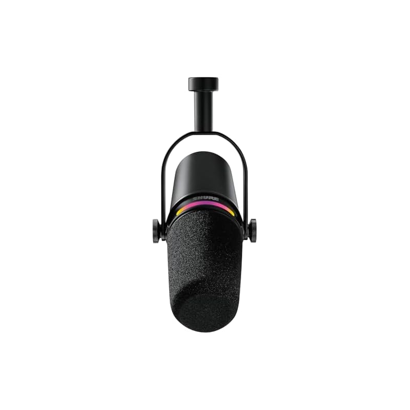 Shure MV7+ Podcast Microphone, Black (MV7+-K): OBS Certified, Dynamic Cardioid Unidirectional Microphone with USB-C and XLR Wired Connection, Noise