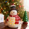 Lighted Christmas Decoration Vintage Resin Snowman/Santa/Penguin Figurine with LED Light for Holiday Winter Table Centerpiece