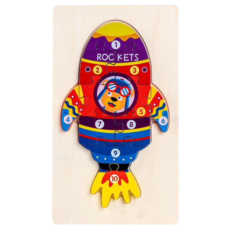 Large Wooden Buckle Puzzle for Early Educational Development, Ages 1-4
