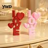 Light Luxury Style Table Topper 2Pcs 3D Printed Stacked LOVE Letter Ornament with Heart Decor, Romantic Anniversary Gift for Girlfriend Tabletop Love