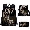 Set Zaino Scolastico CR7 per Bambini Tessuto Oxford Borsa a Doppio Scomparto con Tasca Frontale Astuccio Tracolla Ergonomico Dorsale