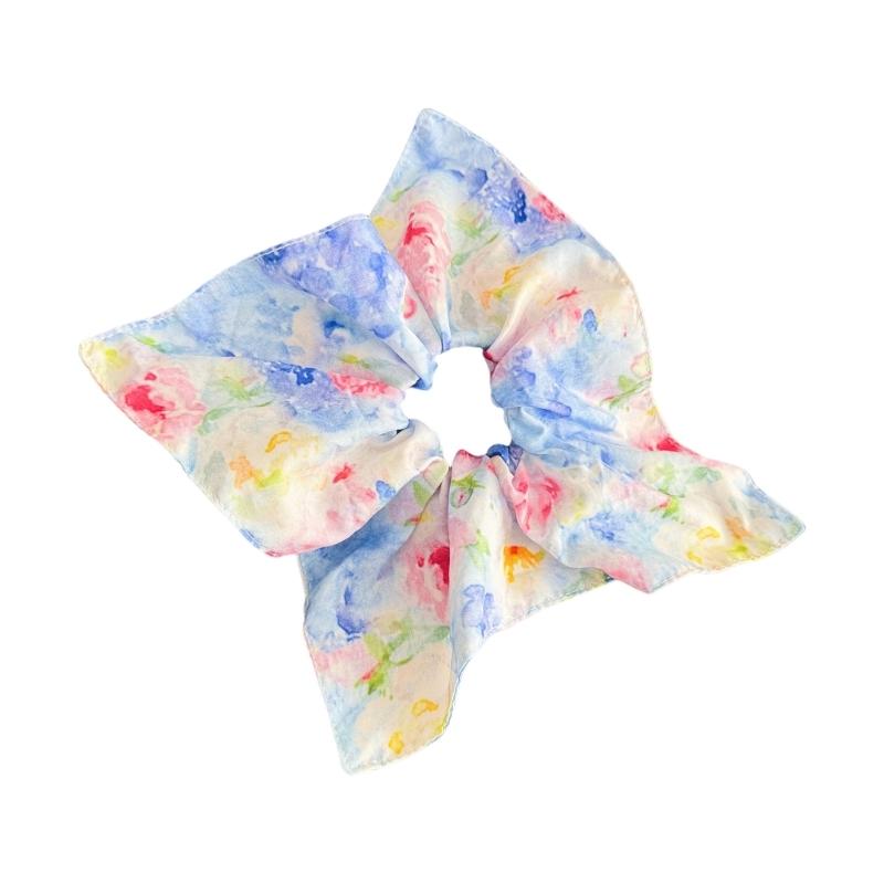 

Artistic Oil Painting Print Hair Scrunchie Square Head Scarf Hair Elastic For Women Daily Wear and Vacation Dressingup синій