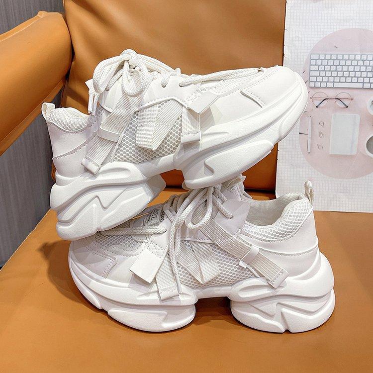 Thick Bottom Muffin Pops Shoes Spring and Fall Breathable Straps with Small White Shoes Casual Sports Shoes
