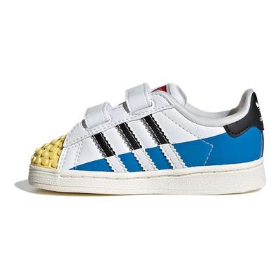 LEGO x Superstar CF I Bílé Modré Žluté Dětské Tenisky Obuv-Bílá Jádro-Černá Jasně-Modrá IF2913