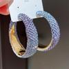 Exaggerate Shiny Rhinestones Big Hoop Earrings Jewelry Accessories Unique Crystal Earrings Geometric Round Jewelry Gifts