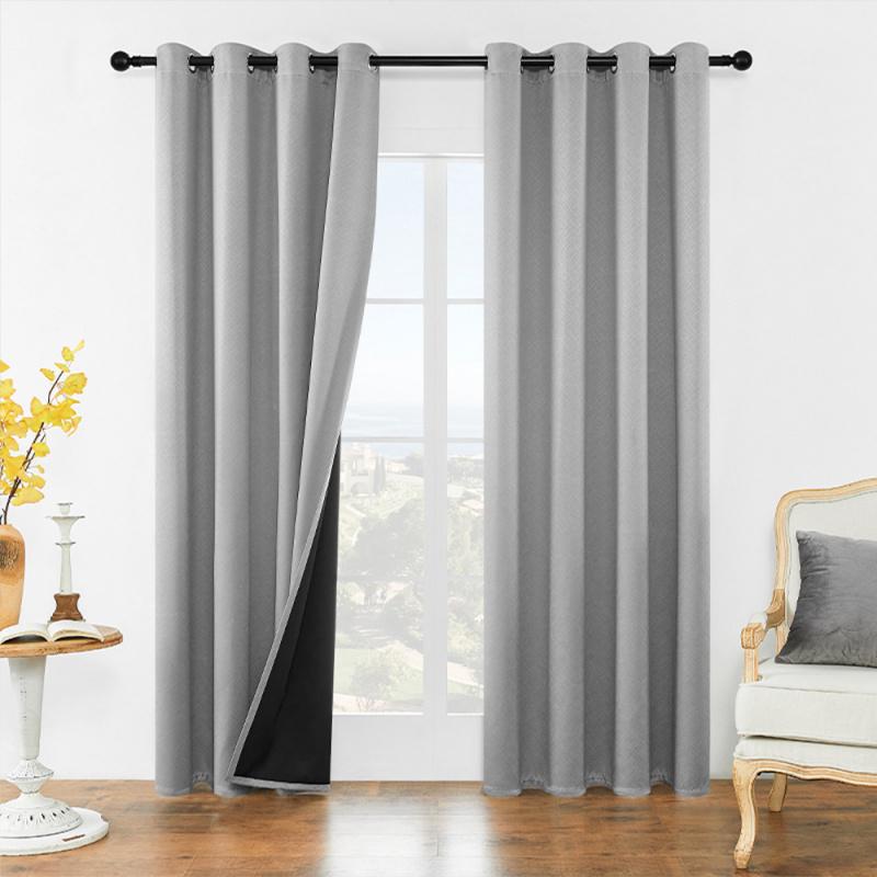 Delivery Finished Product Amazon Cross-Border Full Shade Cloth Lager Curtain Punching Bedroom Living Room Foreign Tradecurtains
