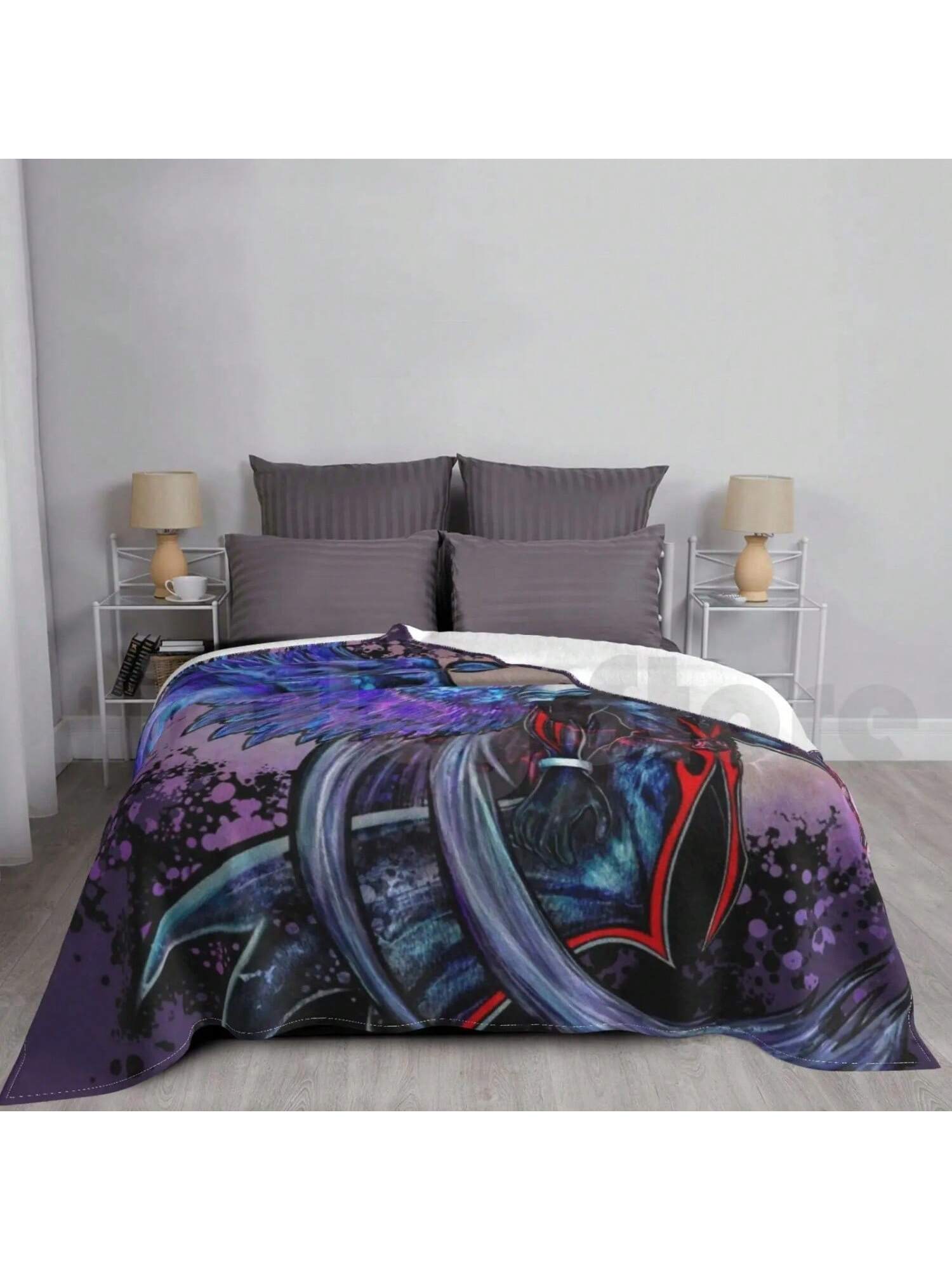 

Kh Owa Seph _ Blanket For Sofa Bed Travel Sephiroth Kh2 Ff7 One Winged Angel Vii 75X95CM сірий колір