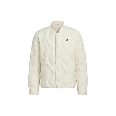 adidas Solid Color Logo Padded Outdoor Warm Sports Training Casual Down Jacket Unisex Outerwear White IW0778