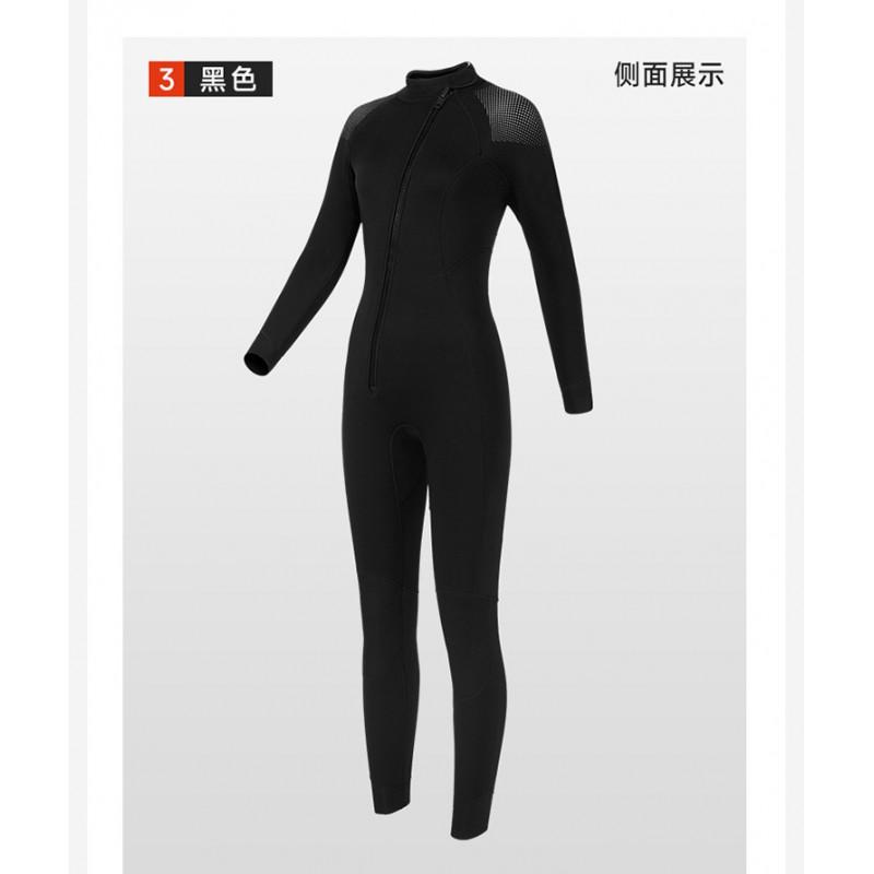 Womens 3mm Neoprene Full Wetsuit With Front Zip Freediving Surfing Warm Water Sports