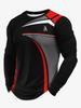 Vintage Men's Long Sleeve T-Shirt Streaks Print Top Spring Fall T-Shirt for Men 3D Striped Print Oversized Streetwear Clothing