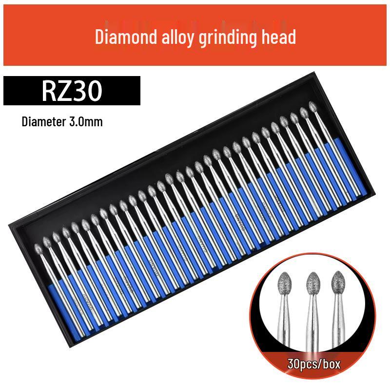 3mm Diamant-Karborund-Schleifkopf für Elektro-/Druckluftschleifer - Kugelförmige Nadel zum Gravieren & Aufbohren