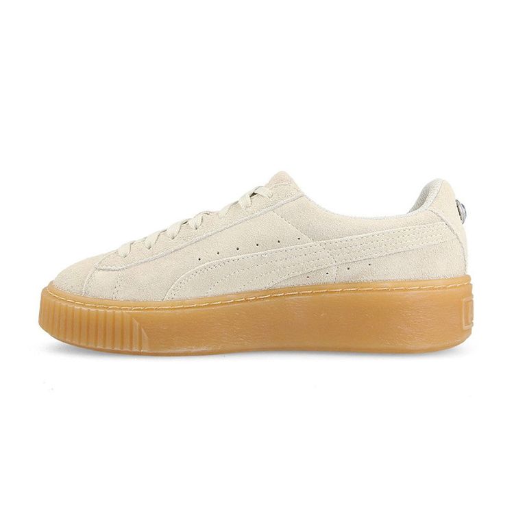 Puma Platform Jewel Leather Casual Low Top Kids Sneakers Kids Sneakers Off-White 365131-02