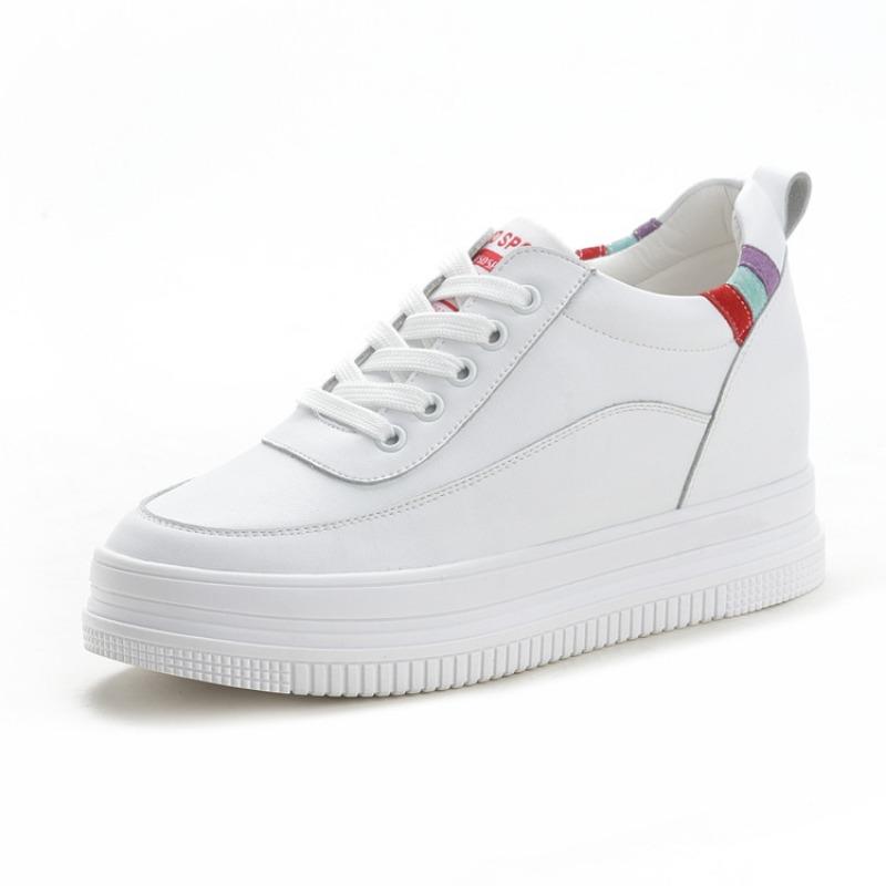 Modne buty damskie zwiększające wewnętrzną wysokość, buty siatkowe, nowe buty na platformie typu muffin, buty codzienne