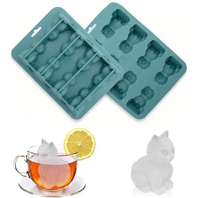 3D Katzen Eiswürfelform BPA-freie Silikonform für kalte Getränke Whiskey
