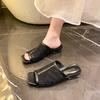 Fashion High Heels Women Slippers Square Toe Sandals Summer 2025 New Mesh Slingback Shoes Dress Party Pumps Woman Slides Zapatillas