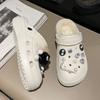 Cotton Drag Hole Shoes Women's Autumn and Winter New Cute Little Briquettes Outer Wear Thick Sole Warm Velvet DIY Winter
