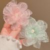 Hairpin Breathable Mesh Organza Fabric Fairy 3D Flower Hair Clip Macaron Color Lightweight Breathable Hair Accessory