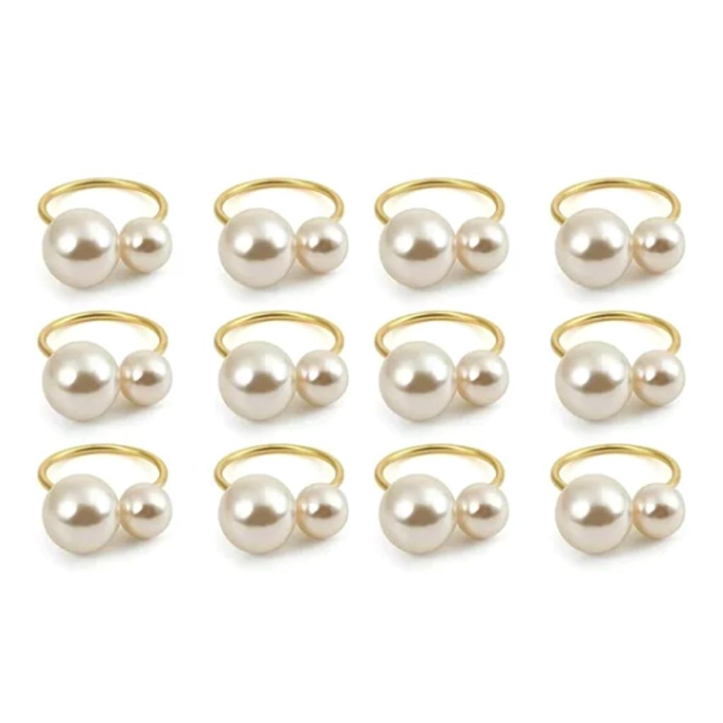 12pcs Napkin Ring Washable Decorative Exquisite Metal Napkin Ring Buckle for Wedding Party Banquet