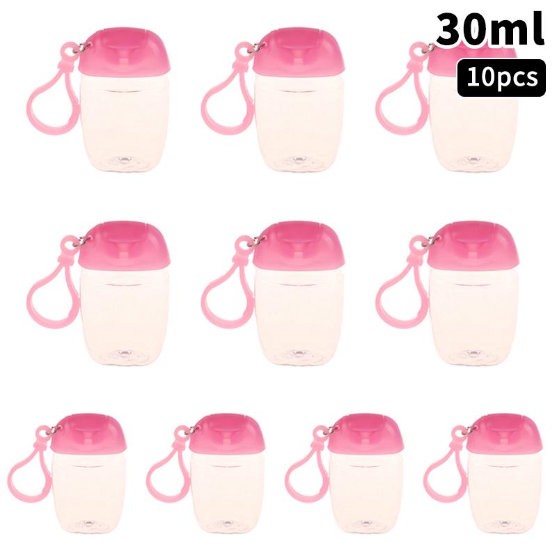 10 Pcs 30Ml Mini Soap Dispenser Container Diy Portable Refillable Bottles With Hook Hand Sanitizer Cosmetics Container Outdoor