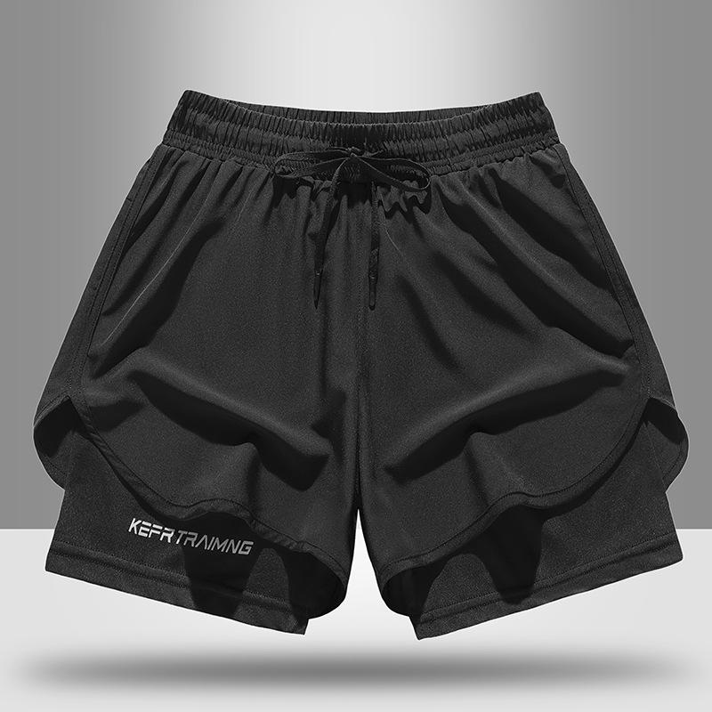 Unisex Schnelltrocknende Zweiteilige Liner-Shorts für Sommer-Laufen, Basketball und Fitness
