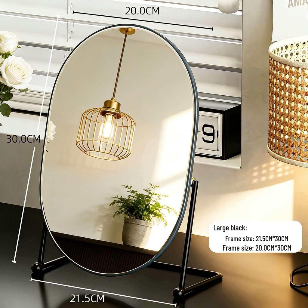 Elegant Rotating Makeup Mirror - Retro Style for Bedroom or Dormitory Dressing Table
