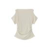 Women's French White Off-the-Shoulder Short-Sleeve T-Shirt - Unique Summer Style.
