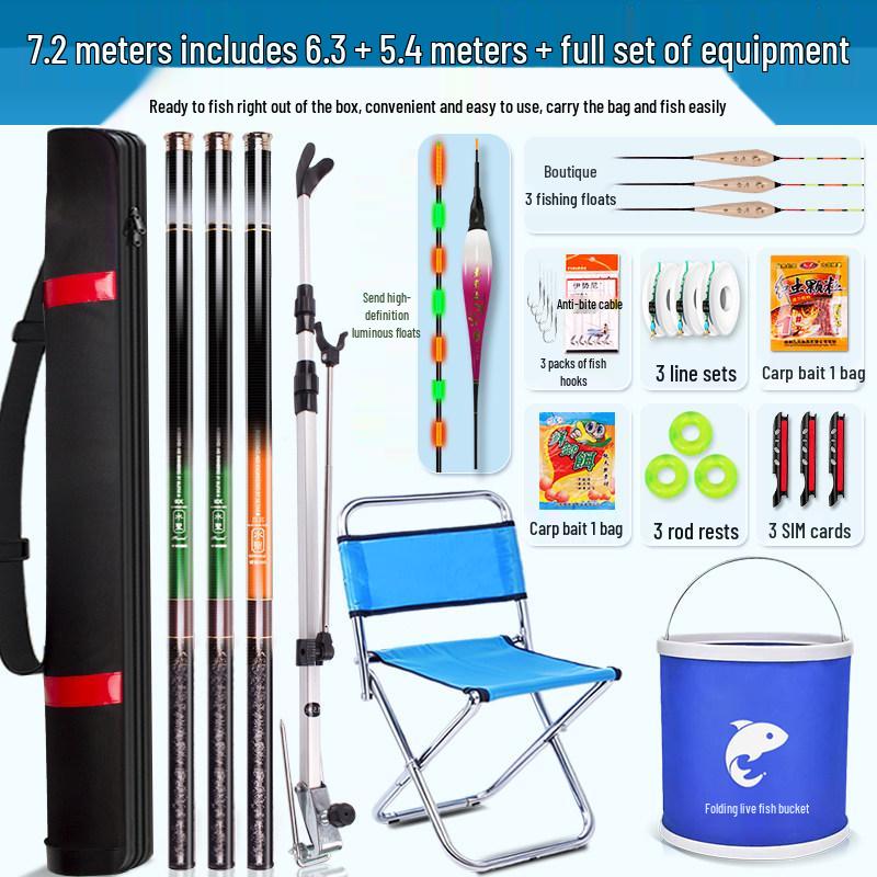 Beginner's Complete Fishing Rod Set with Tackle Supplies