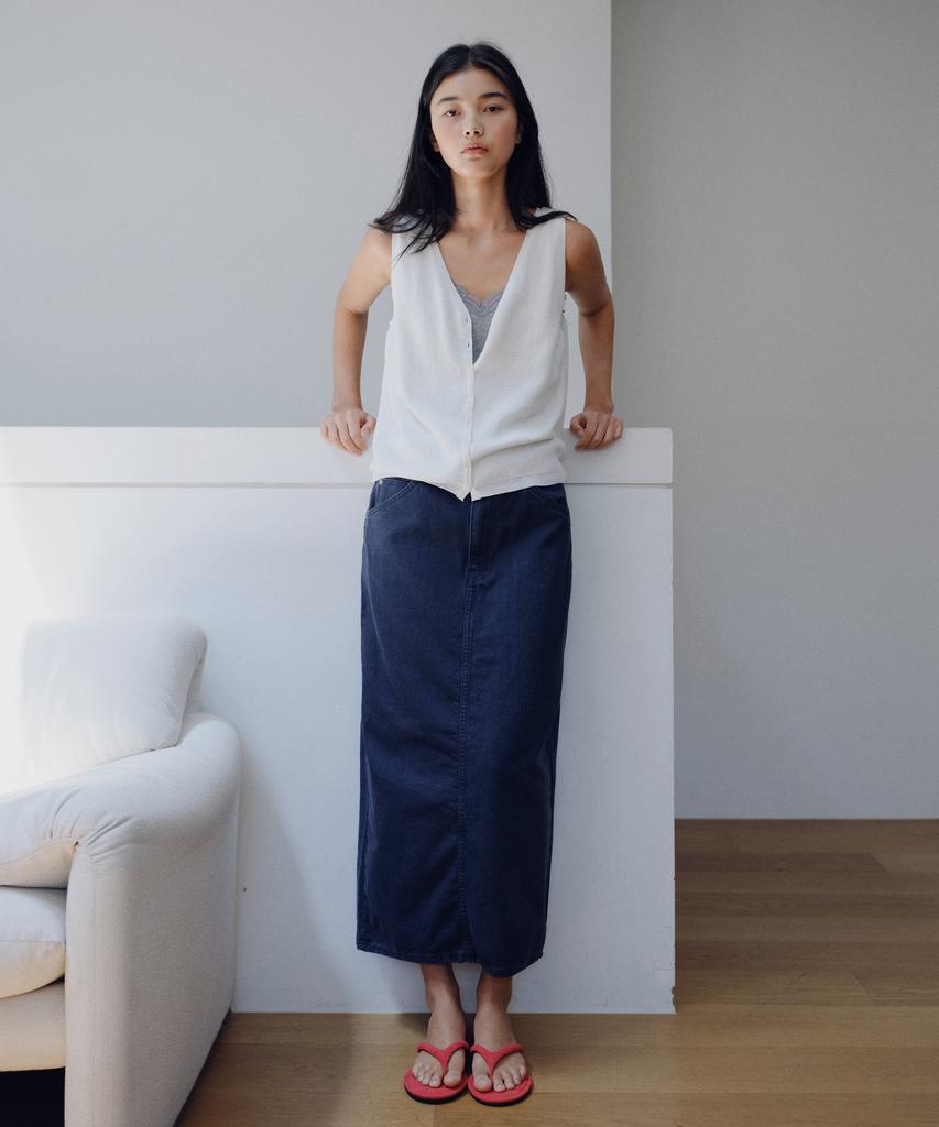 Yulago Denim H-Line Long Skirt