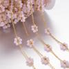 2Meters 1Meter Stainless Steel Flower Crystal Natural Stone Beads Chains for Necklace Bracelet Jewelry Making DIY Wholesale