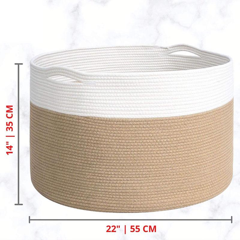 Cotton Rope Woven Basket - Foldable Wardrobe & Shelf Storage for Sundries