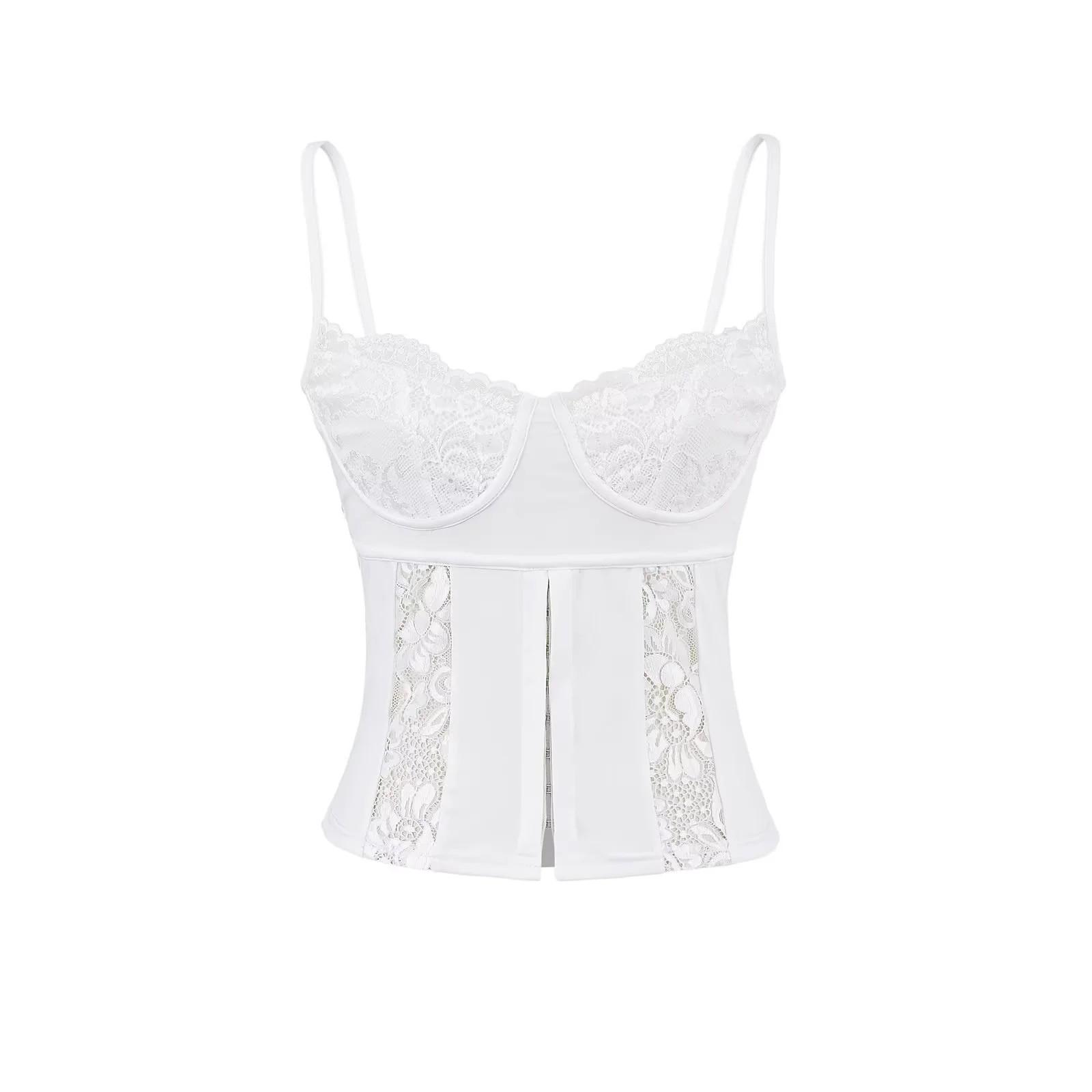 

Острая Девушка 2025 Осень Кружевная Вставка Приталенный Топ с Квадратным Вырезом и Длинным Рукавом Medium белый