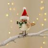 1/3 Stück Plüsch Mini Pelzige Rotkehlchen Vogel Figuren Weihnachtsmannmütze Weihnachten Haus Fenster Dekoration Kamin